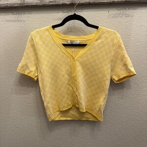 Emory Park Yellow Checkered Top